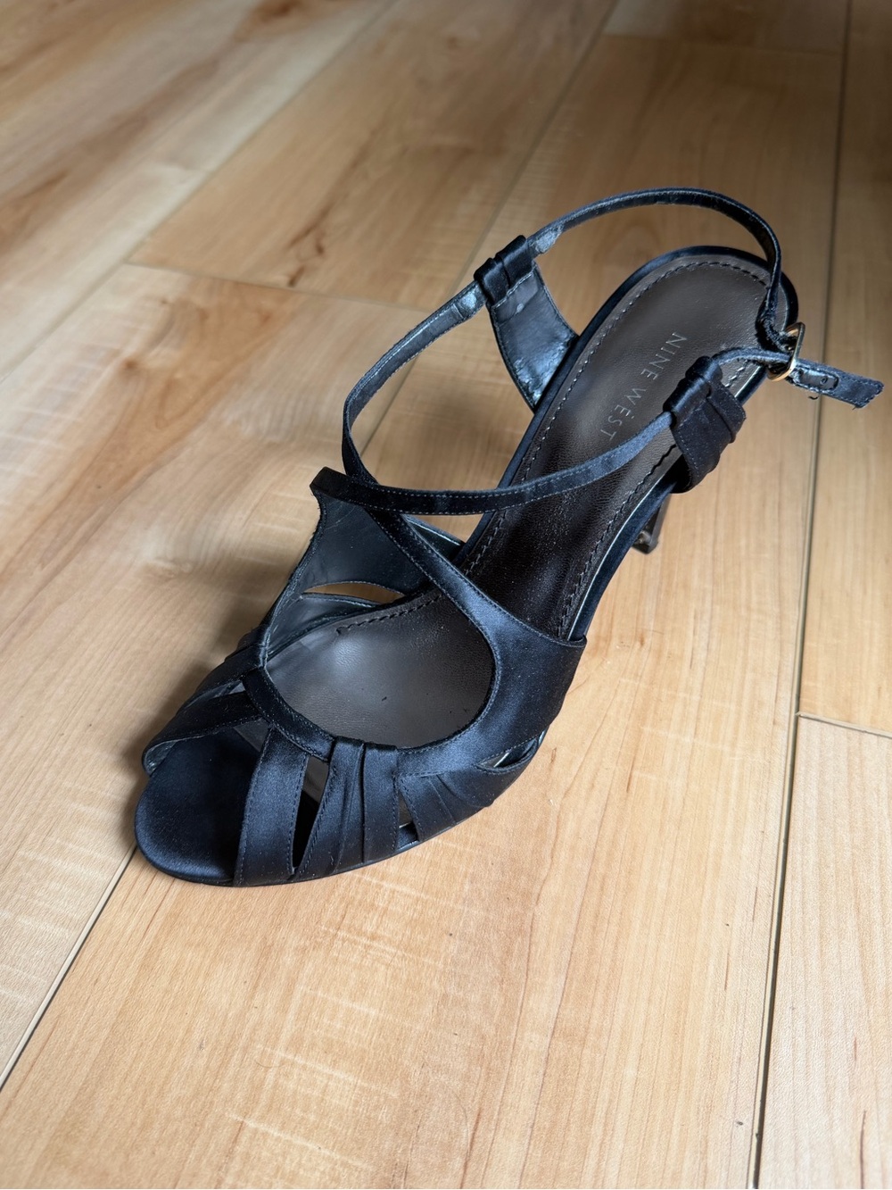 Nine West Black Satin Heels – Size 10